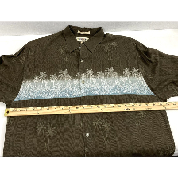 Campia Moda Shirt Mens Large Hawaiian Palm Trees Short Sleeve Button Down Rayon - Picture 7 of 13